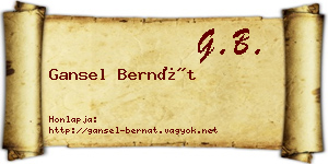 Gansel Bernát névjegykártya